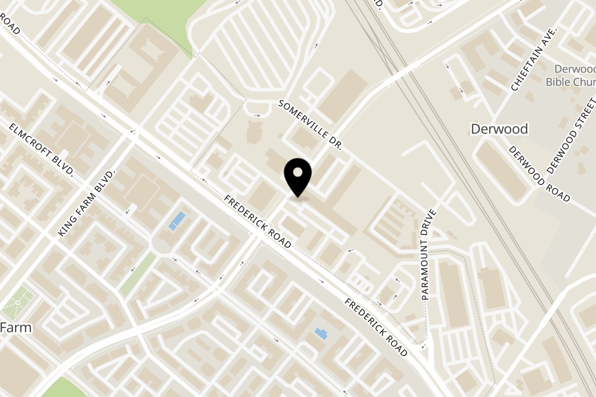 Map showing the location of Italiamo Kitchen on 15855 Redland Rd in Rockville
